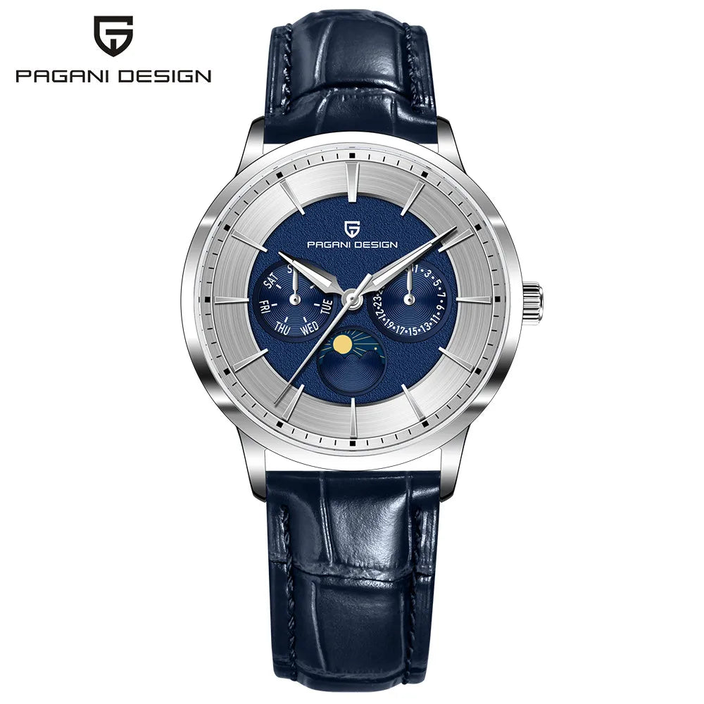 2025 PAGANI DESIGN New 40MM Multifunctional Men Quartz Watches 100M Waterproof Top Brand Sapphire Glass Moonphase Watch for Men