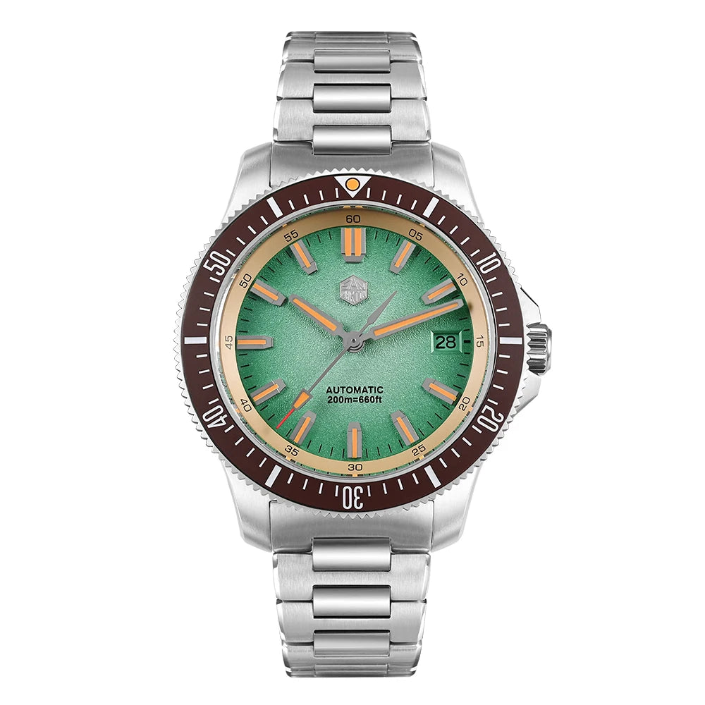 2025 San Martin New 40mm Diver Watch Stainless Steel NH35 Automatic Mechanical 200m Waterproof Men Timepiece Luminous SN0118G-B