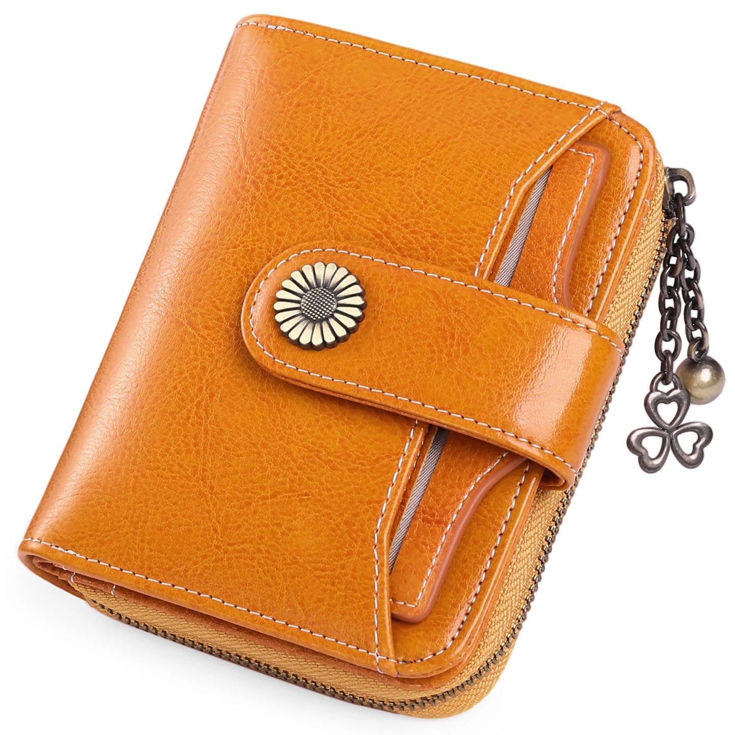 High Quality Women's Genuine Leather Wallet Female RFID Anti Theft Card Holder Coin Purse Wallets for Women Clutch Bag