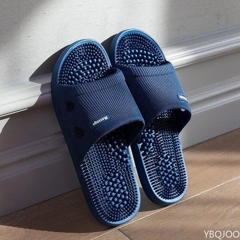 Couple Foot Massage Slippers Bathroom Soft bottom Anti-slip Slides Casual Home Flats Women men Home Relief Feet Shoes Zapatos