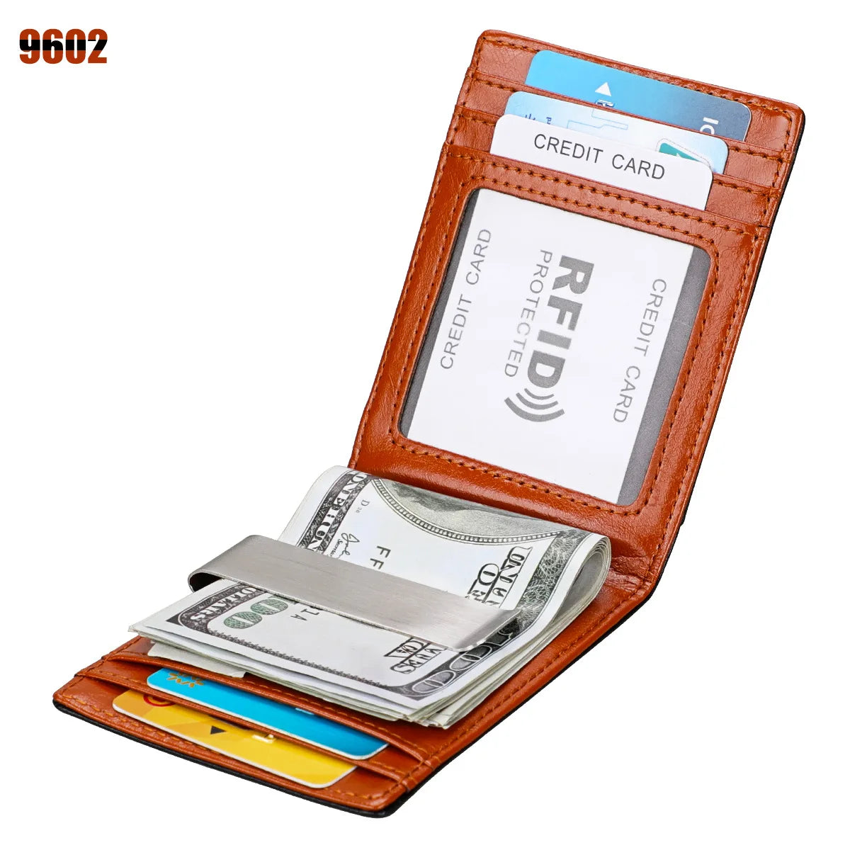 hot sale RFID geniune leather short slim wallets men high quality ID credit card holders small mini wallets money clip for woman