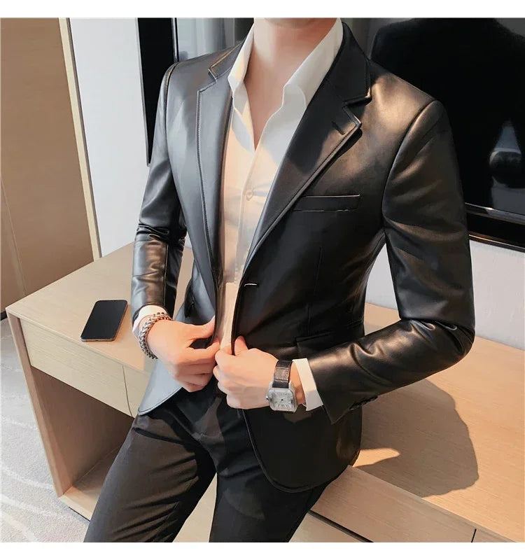 2025 Men's Casual Autumn Winter Brand Clothing Leather Jackets Male Slim Fit Fashion Casual Leather Jackets/Man Coats S-3XL