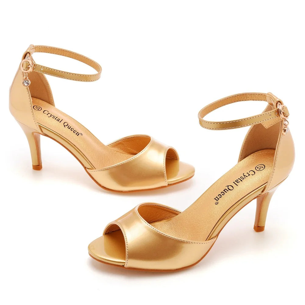Women Sandals Plus Size 36-43 Shoes for Women Summer Elegant 7cm High Heel Peep Toe Comfortable Party Evening Sandalias Mujer