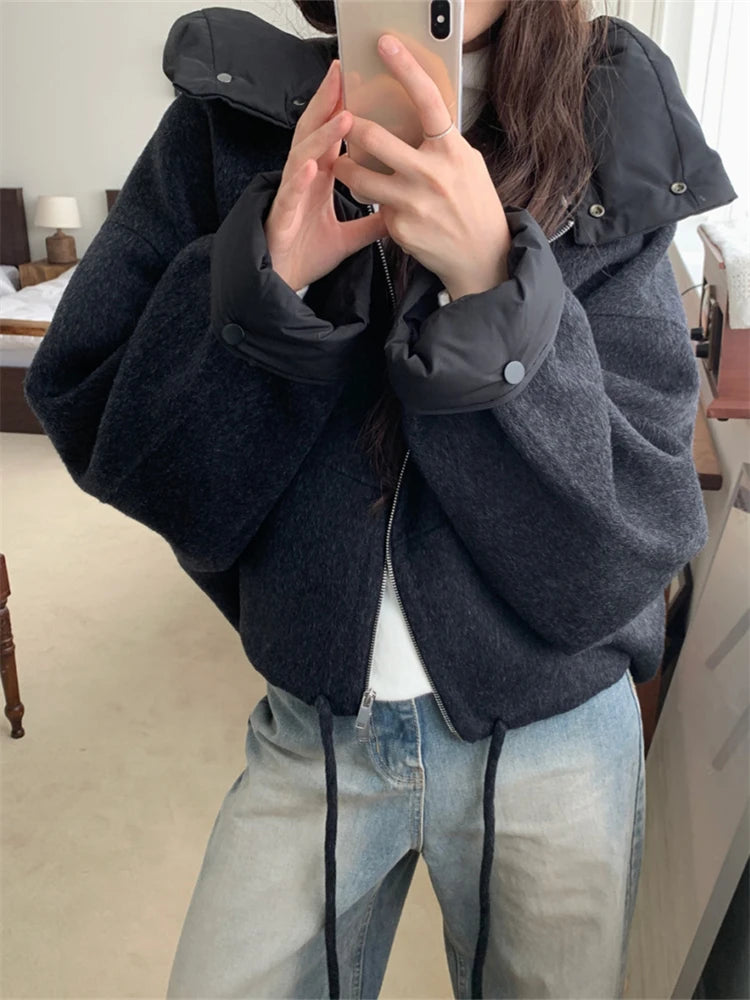 Womens Parkas Winter Coat Female Trench Jacket Women Maxi Long Parka Mujer Woolen Overcoat Casual Oversize Windbreaker