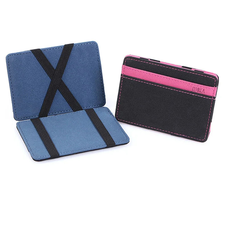 PU Leather Mini Wallets Ultra Thin 2023 New Men Male Small Magic Zipper Coin Purse Pouch Plastic Credit Bank Card Case Holder