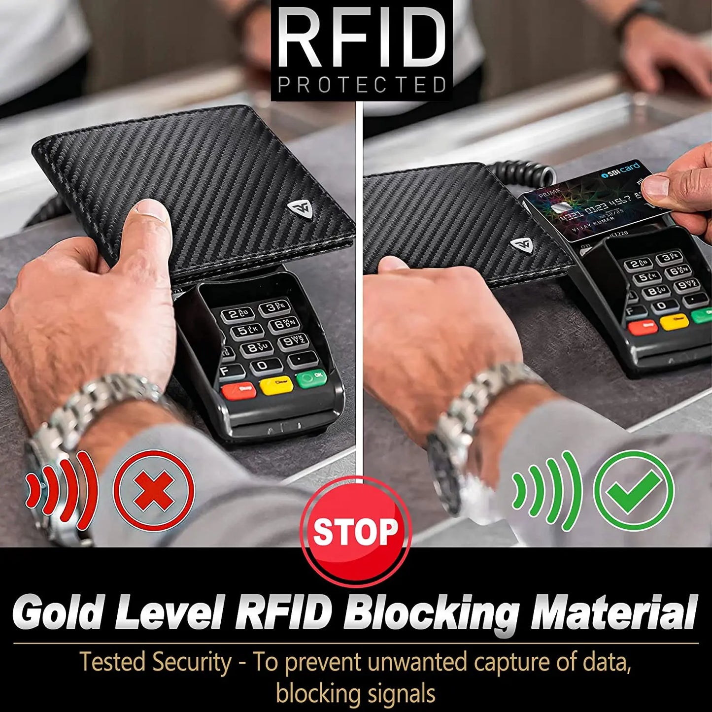 New Business Wallet, RFID Blocking Multi Card Slots With Zipper Coin Clip Men's Wallet Fashion Coin Purse