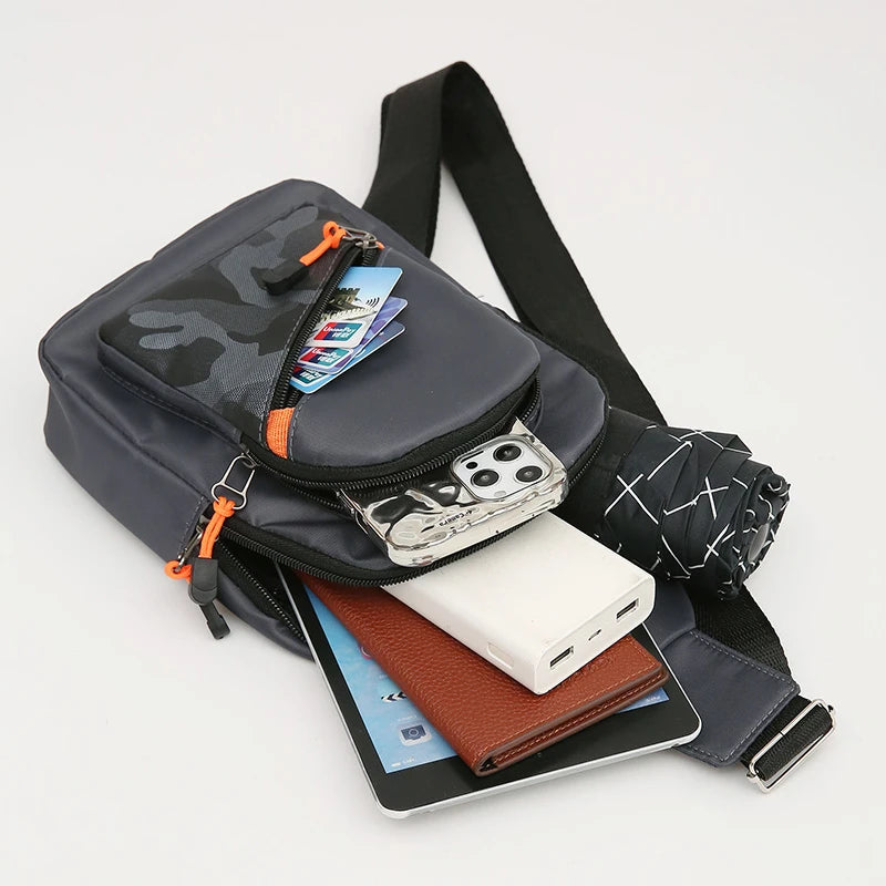 Chest Bag Men's One Shoulder Crossbody Bag Large Capacity Outdoor Sports Leisure Fashion Small Shoulder Bag Backpack Men's