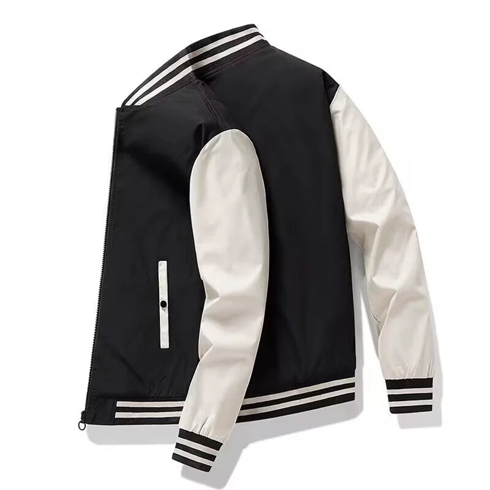 High-quality spliced baseball uniform jacket for men spring and autumn new trendy versatile student hooded jacket for women
