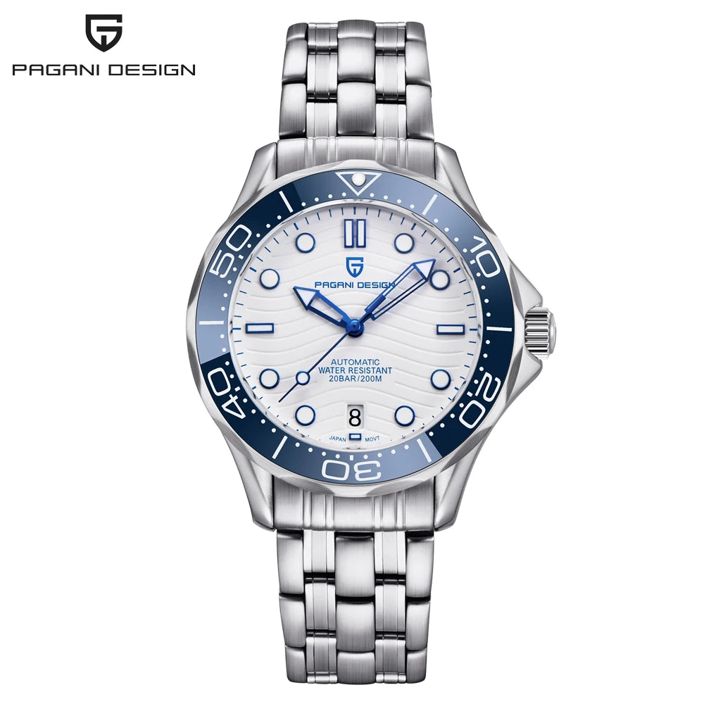 PAGANI DESIGN Men's Watches Luxury NH35 Automatic Watch For Men Mechanical Wristwatches Sapphire Mirror Ceramic Bezel Man Gifts