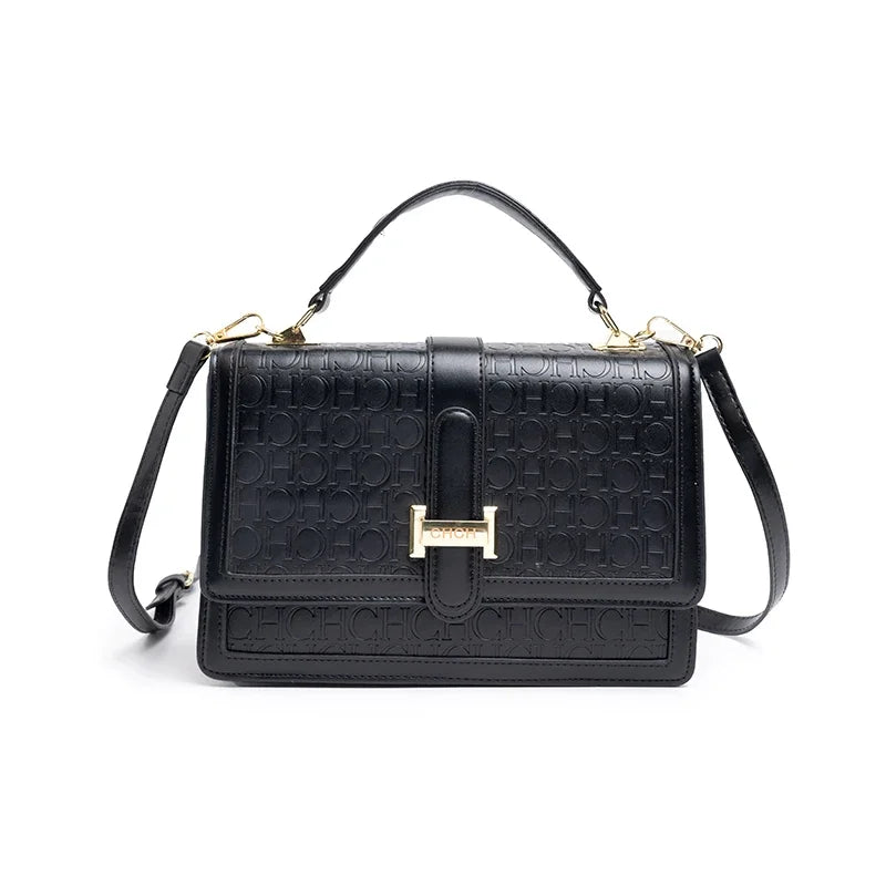 CH High Quality Ladies Solid Colour Print Design Crossbody Bag Small Square Bag Superior Sense Ladies Casual Shoulder Bag Letter