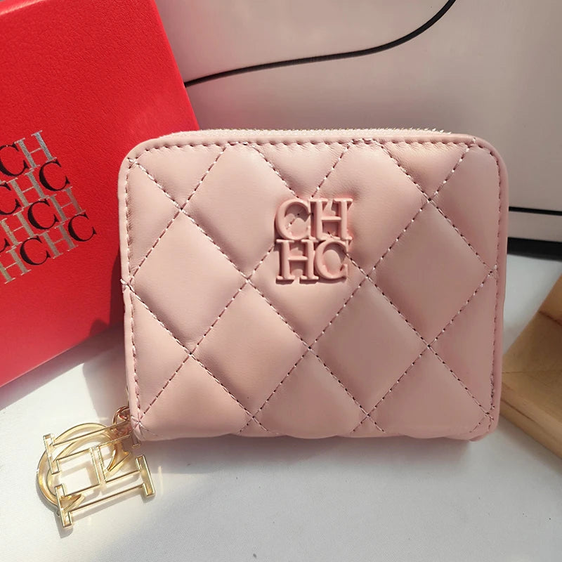 Exquisite Luxury Brand Short Solid Color Coin Women's Wallet High-quality PU Material Exquisite Brand Logo New Women's Wallet