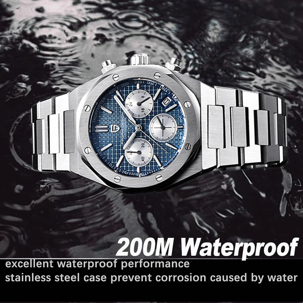 PAGANI DESIGN PD1707 Men's Quartz Wristwatch Business Casual Luxury Watches Sapphire Waterproof Stainless Steel Watch for men