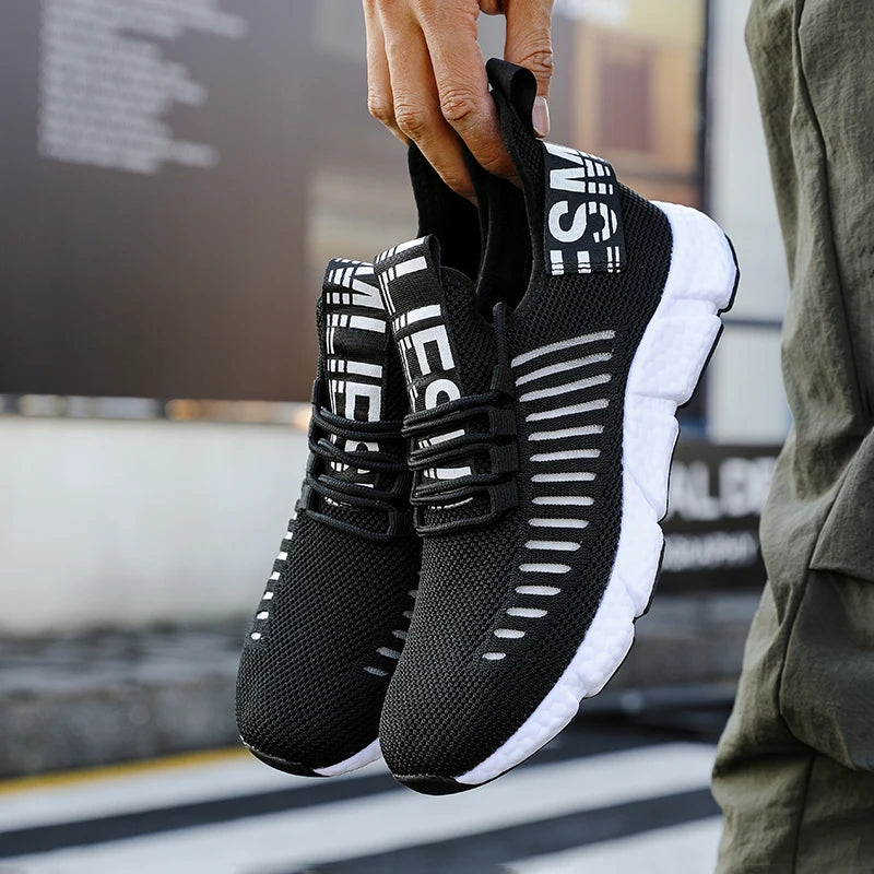 Fashion Men's Shoes Sneakers 2024 Lightweight Platform Mesh Breathable Summer Hollow Casual Outdoor Running Vulcanized Shoes
