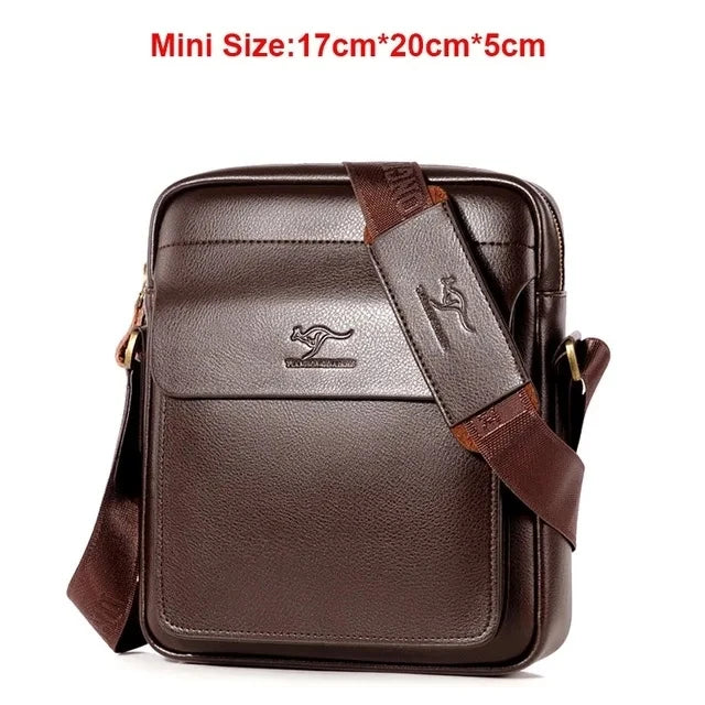 Luxury Brand Business Messenger Bag Men Leather Crossbody Bags For Men Shoulder Bags Male Black Brown Casual Sling Bag For IPAD