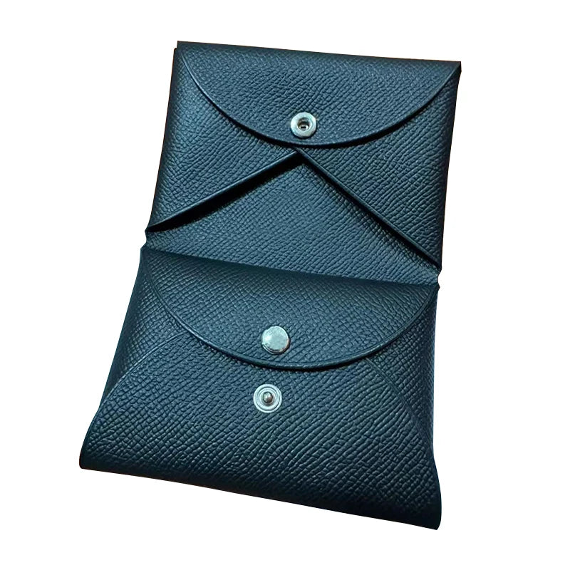 Genuine Leather Busin Card Holder Wallet Palm Print Top Layer Cowhide ex ID Card Holder Coin Purse Korean Sle