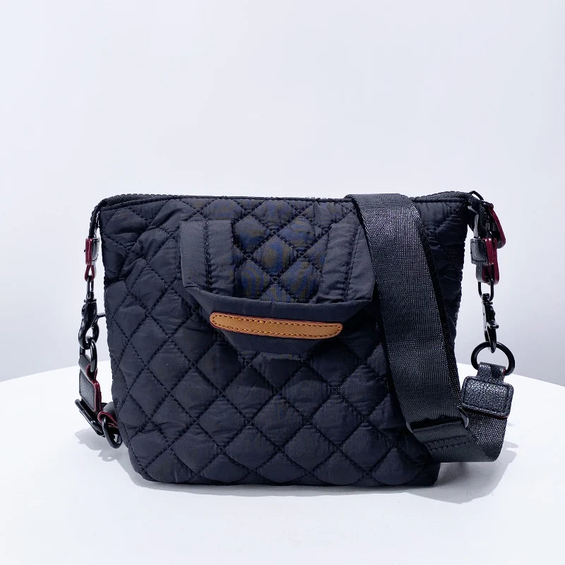 Casual Bags For Women Luxury Designer Handbag Purses 2024 New In Polyester Embroidered Rhombus Pattern Top Handle Cloth Shoulder