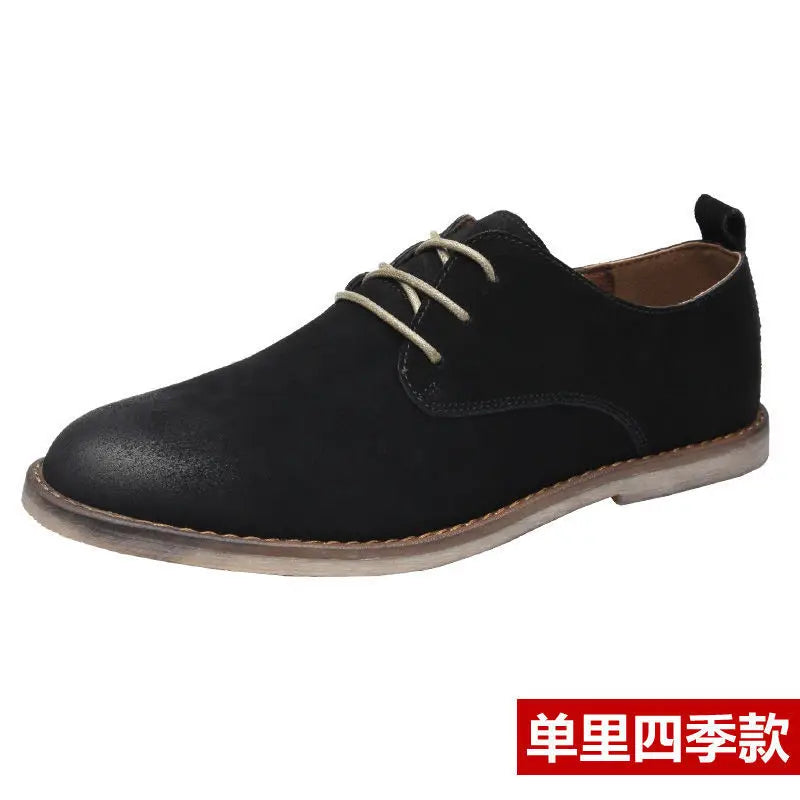 New Real Leather Boots Men Cowhide Hign Shoes British Retro Short Boots Male Tooling Desert Boots ClassicsAnti-slip shoes