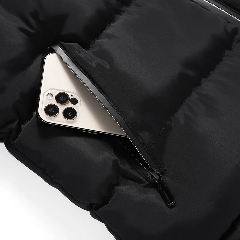 Men's Sweatwear Autum Warm Coats for Men Thickened Stand Collar Down Vest Oversized Winter Puffer Vest Sleeveless Zipper Coat