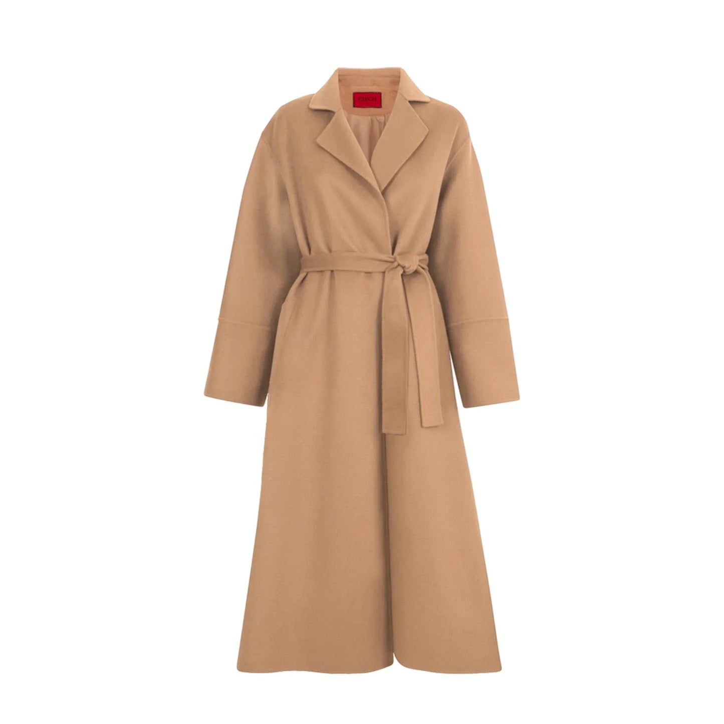 Women's Woolen Coats Vintage Belt Long Coats Casual Loose Solid Lapel Woolen Coat Female Winter Elegant Chic Street Outwear