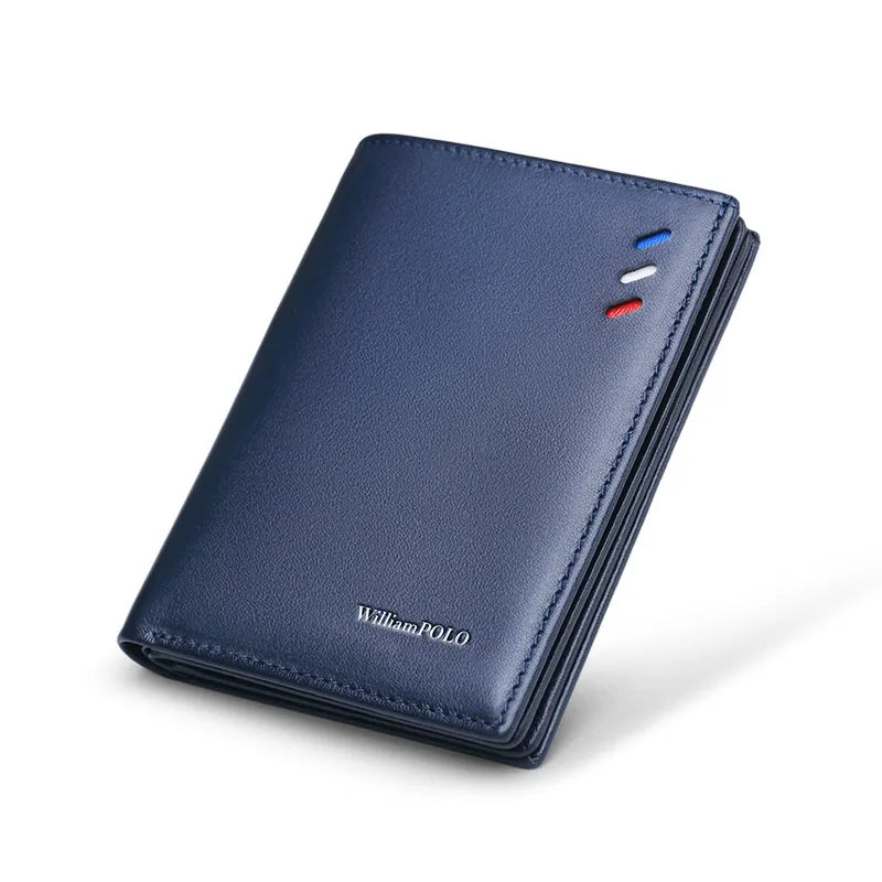 Genuine leather men's wallet, fashionable short style card holder, multifunctional coin purse