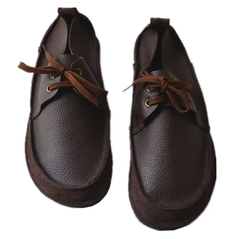 Retro nostalgia wild cowhide men's shoes soft walking casual driving real leather shoes