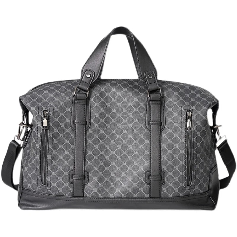 Xiao.P 2024 New Large Capacity Plaid Travel Bag Korean Version Men's Bag Casual Fashion Shoulder Bag Crossbody Bag Big