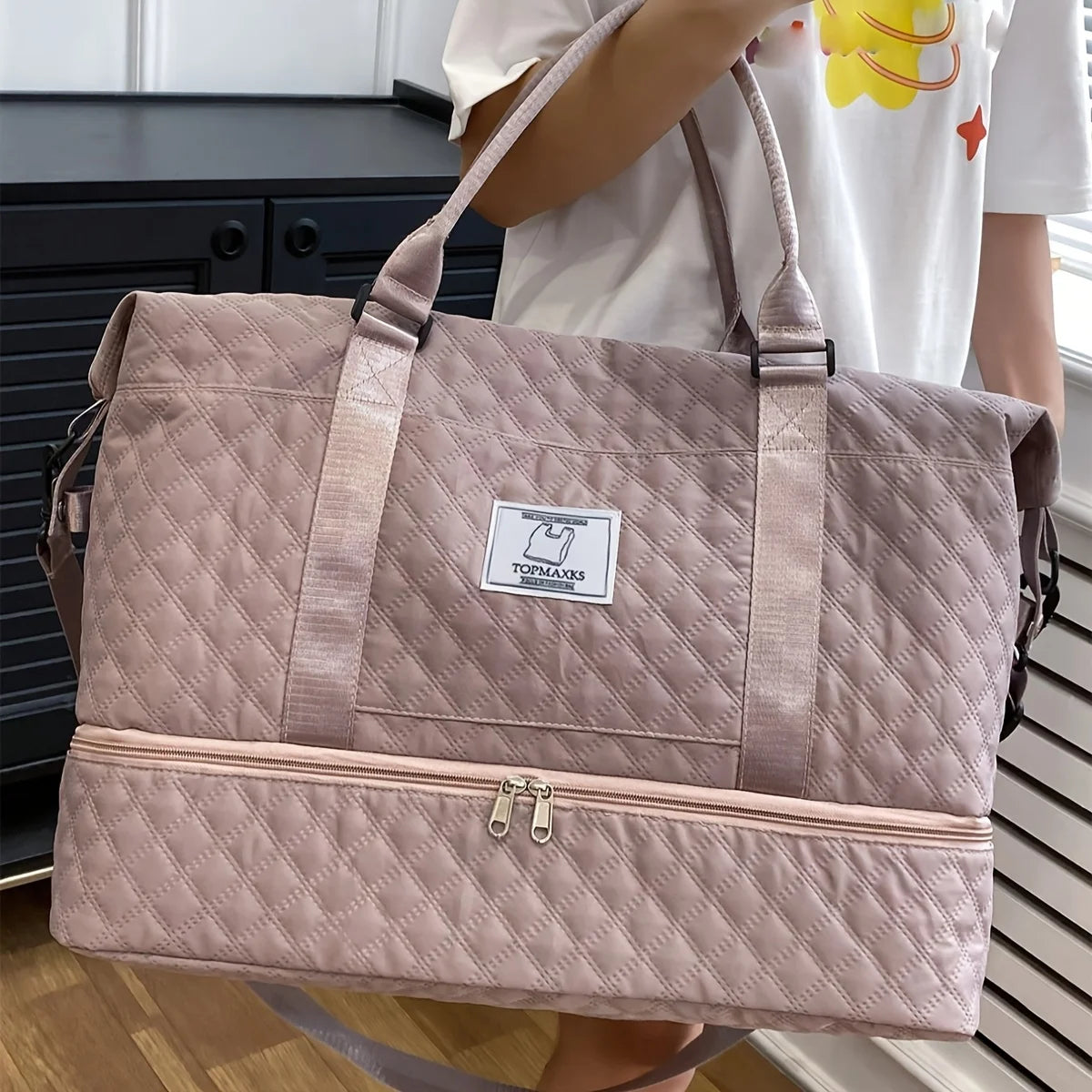 Large capacity, lightweight, foldable luggage bag, independent shoe compartment, casual and convenient storage bag,