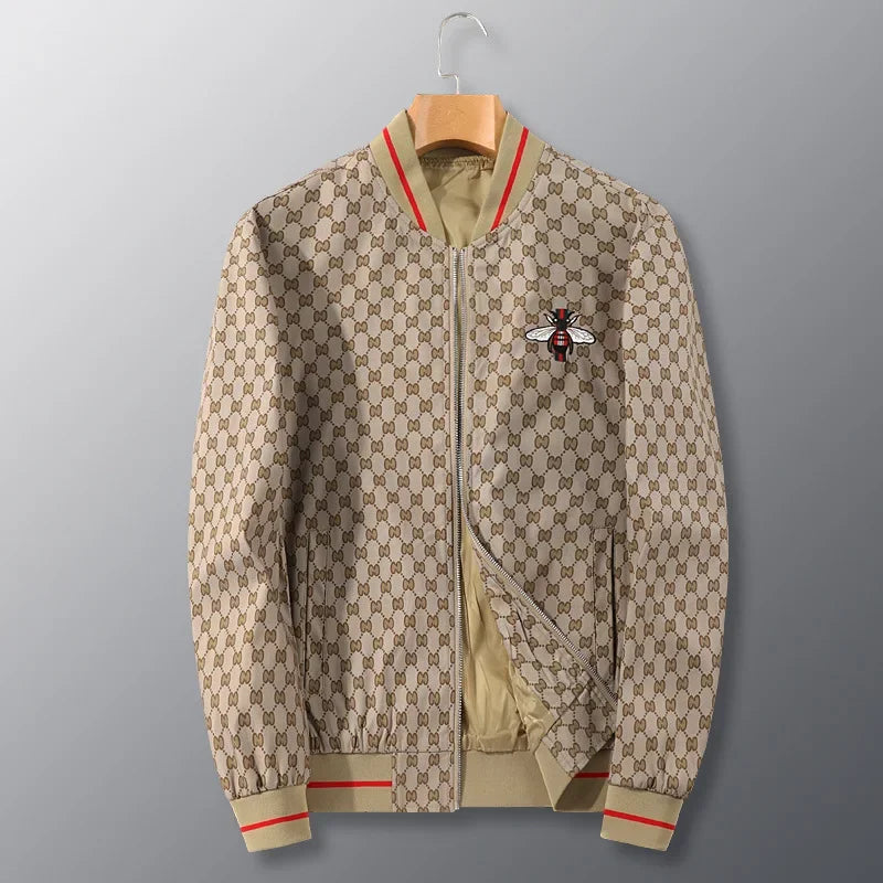 Men's Trendy Slim Fit Embroidered Blazer Casual Printed Top For Spring Autumn New Style Baseball Collar Middle Youth