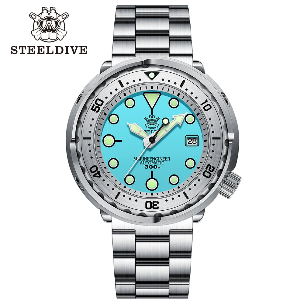 STEELDIVE SD1986 New Arrival 47.5MM Steel Bezel Insert Super Green Luminous 300M Waterproof NH35 Automatic Mens Dive Watch Reloj