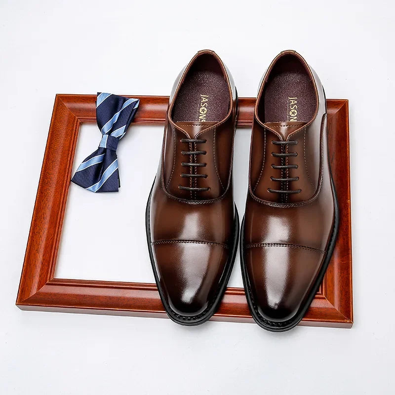 Man Genuine Leather Shoes Rubber Sole Man Business Office Male Dress Leather Wedding Party Shoes Plus 48 Men Italian Shoe