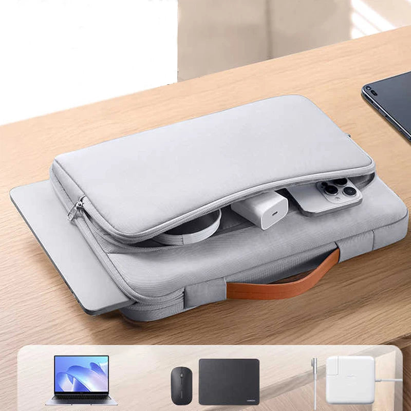 Dormin Air Cushion Laptop Bag for Business Travel, Anti-Crash Design w/Luggage Strap & Shockproof Compartment for MacBookAir13
