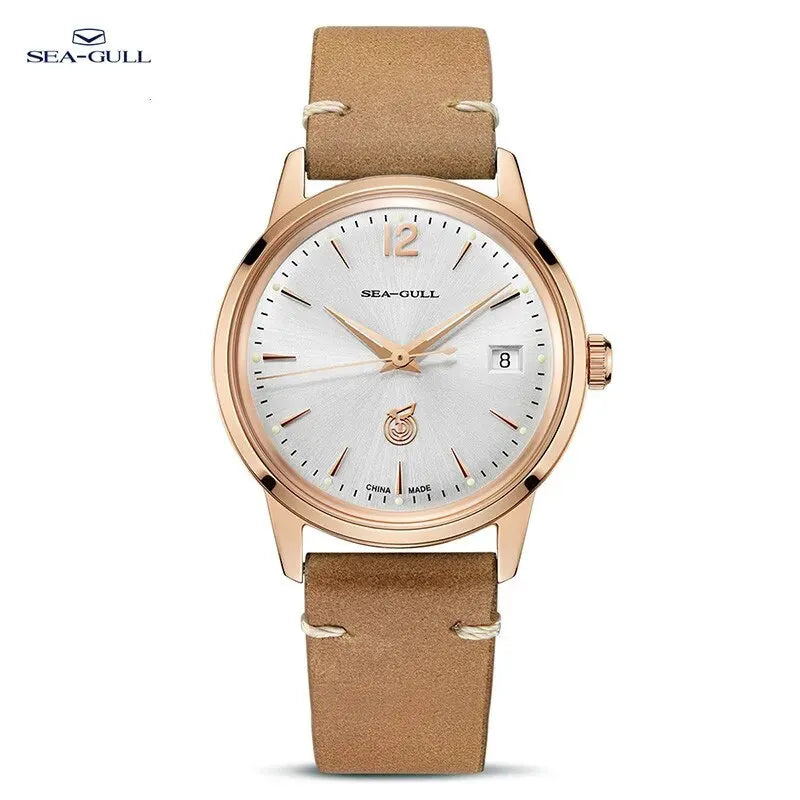 Seagull Men's Watch Classic Retro 51 Re-Edition Gold Dial Automatic Mechanical Wristwatch Men Watch Relogio Masculino D51SG