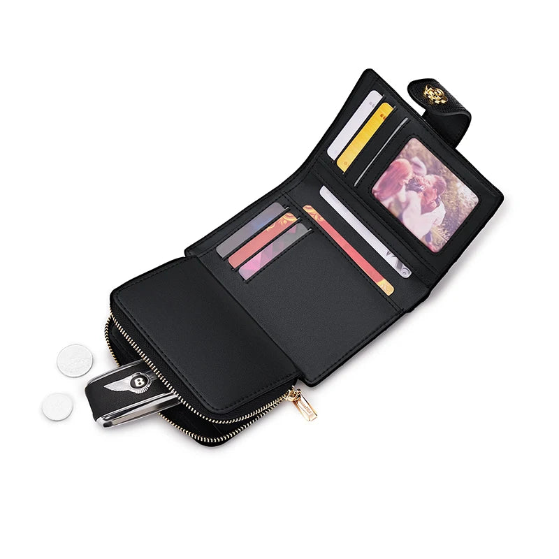WILLIAMPOLO leather wallet for women 2024 new multi slot card bag zero wallet high-end exquisite mini card clip wallet