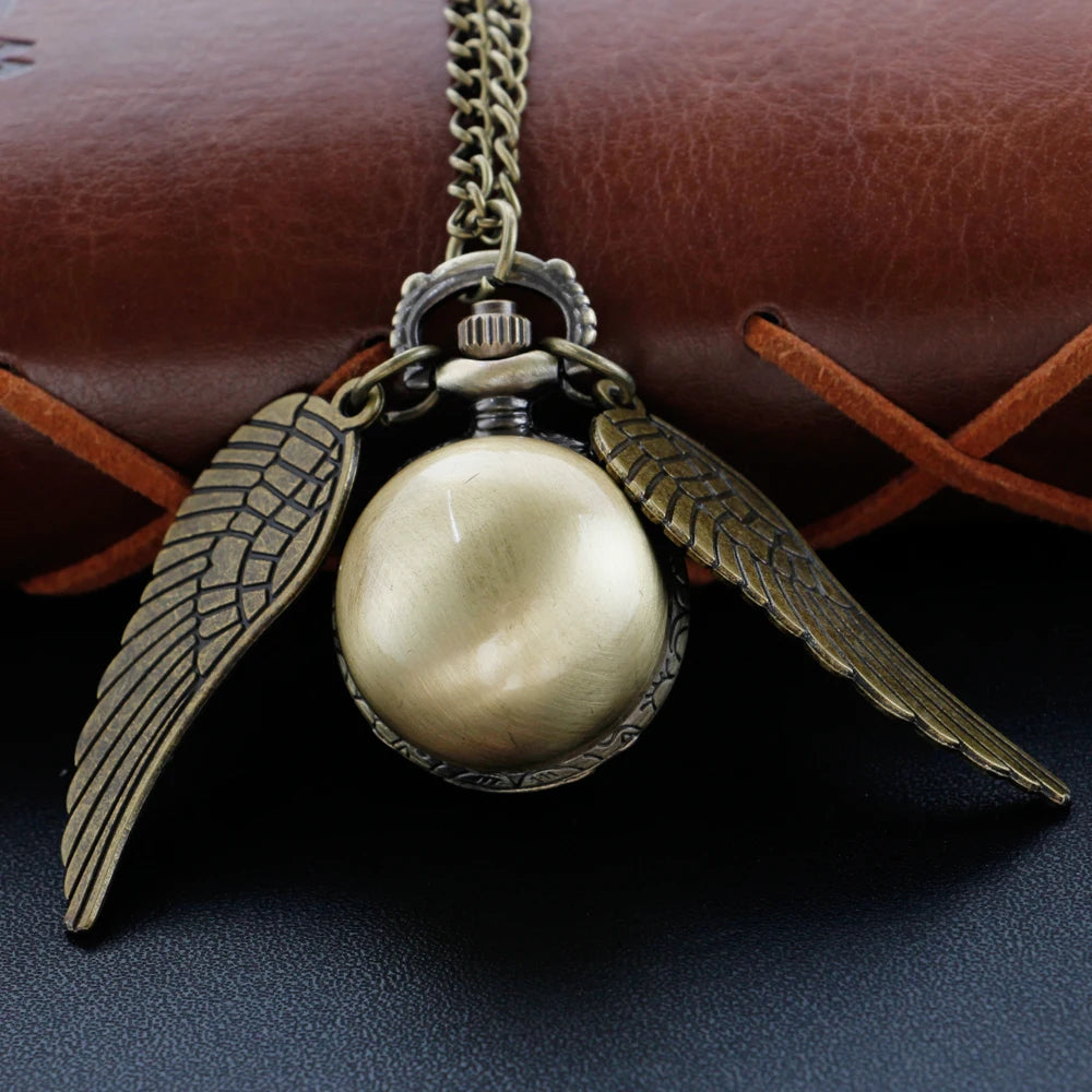 Magic Gold Fairy Ball Quartz Pocket Watch Men's and Women's Vintage Fob Watch Children's Gift Pendant Necklace Souvenir Cf1177
