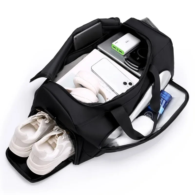 Sports Gym Bag Large Capacity Handbag Portable Travel Duffel Bag, Multi-compartment with Shoes Storage,Perfect for Vacation,Gym