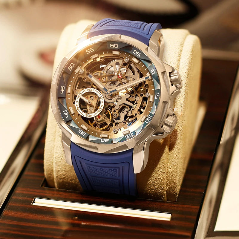 FEICE 2025 new double-sided skeleton trend men's automatic mechanical watch luminous waterproof-FM511