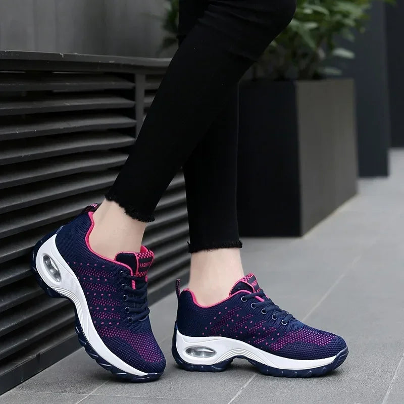 Woman Sneakers Fashion Casual Shoes Summer Cushion Mesh Female Shoes Comfortable Breathable Heightening Sneakers for Women