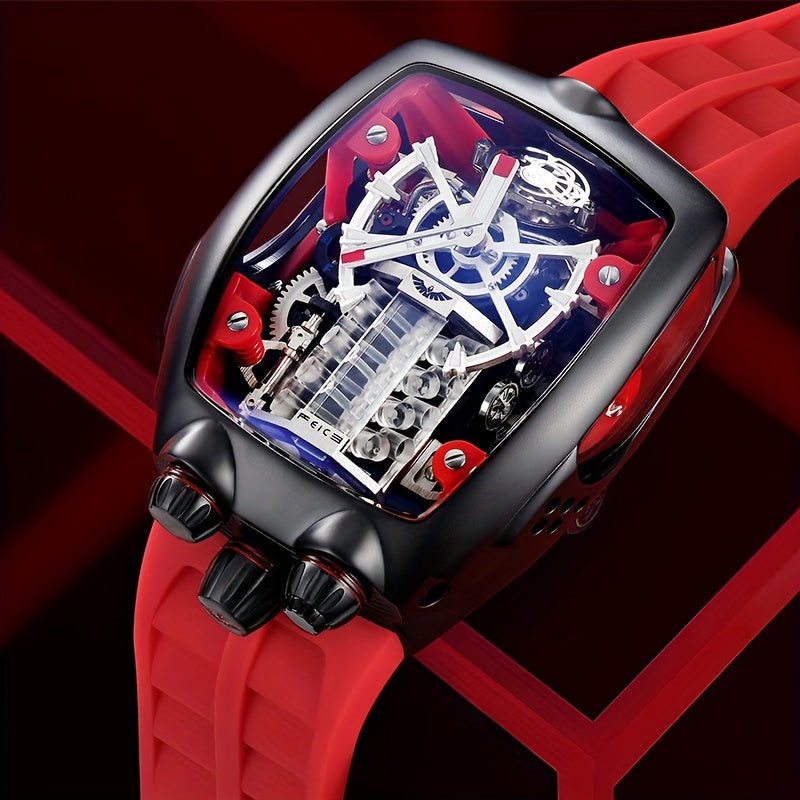 [FEICE Mechanical Watch] FEICE Brand Automatic Mechanical Supercar Concept Watch - High-end Large Dial Men's Watches - Waterproof Fashion Trend Men's Watches Without Battery Gifts For Men