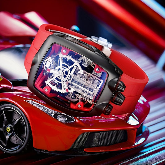 [FEICE Mechanical Watch] FEICE Brand Automatic Mechanical Supercar Concept Watch - High-end Large Dial Men's Watches - Waterproof Fashion Trend Men's Watches Without Battery Gifts For Men