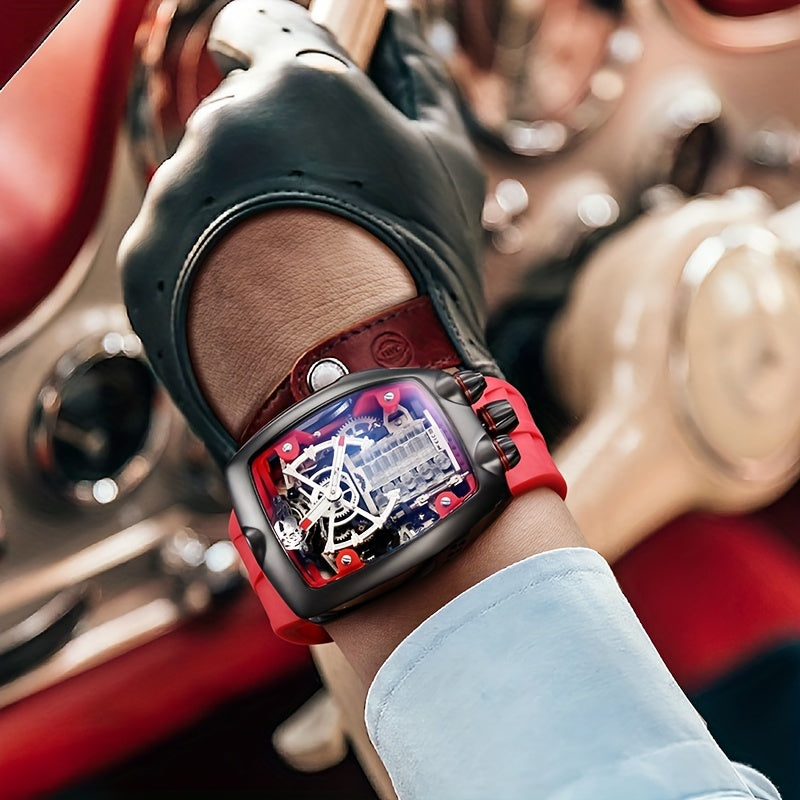 [FEICE Mechanical Watch] FEICE Brand Automatic Mechanical Supercar Concept Watch - High-end Large Dial Men's Watches - Waterproof Fashion Trend Men's Watches Without Battery Gifts For Men