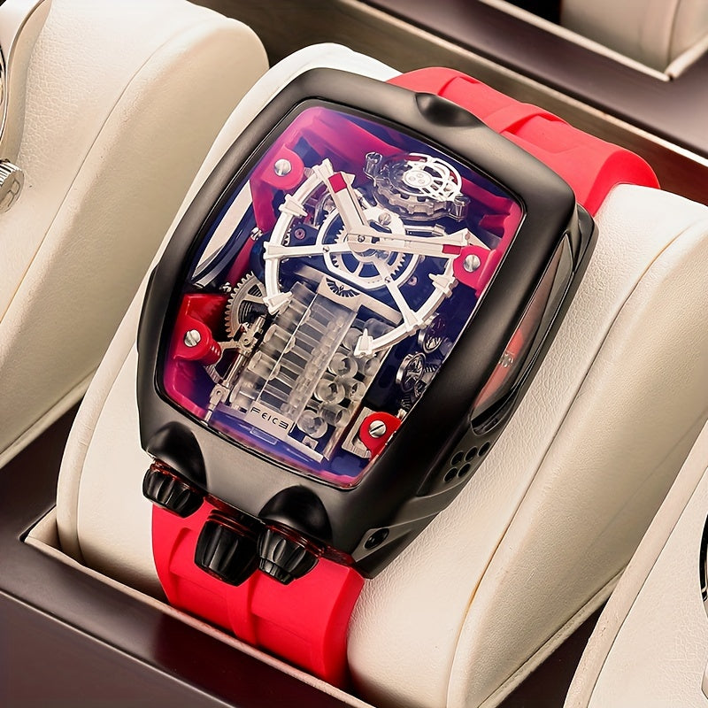 [FEICE Mechanical Watch] FEICE Brand Automatic Mechanical Supercar Concept Watch - High-end Large Dial Men's Watches - Waterproof Fashion Trend Men's Watches Without Battery Gifts For Men