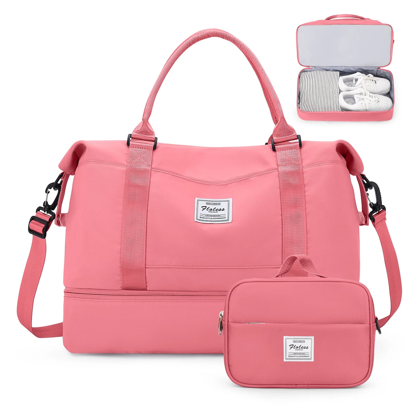 Weekender Bags for Women Personal Item Travel Bag with Shoes Compartment Overnight Travel Duffel Bag with Toiletry Bag Gym Bag