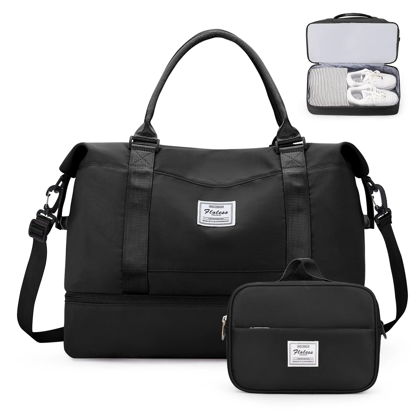 Weekender Bags for Women Personal Item Travel Bag with Shoes Compartment Overnight Travel Duffel Bag with Toiletry Bag Gym Bag
