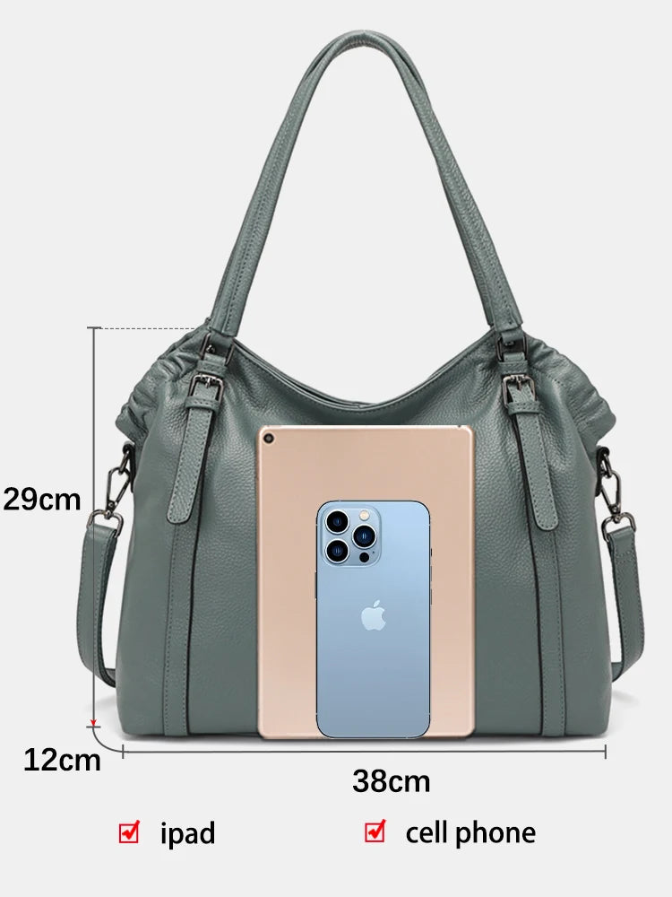Zency Fashion Women Shoulder Bag 100% Genuine Leather Handbag Hobo Bag Charm Ladies Long Belt Crossbody Shopper Purse 2024 New