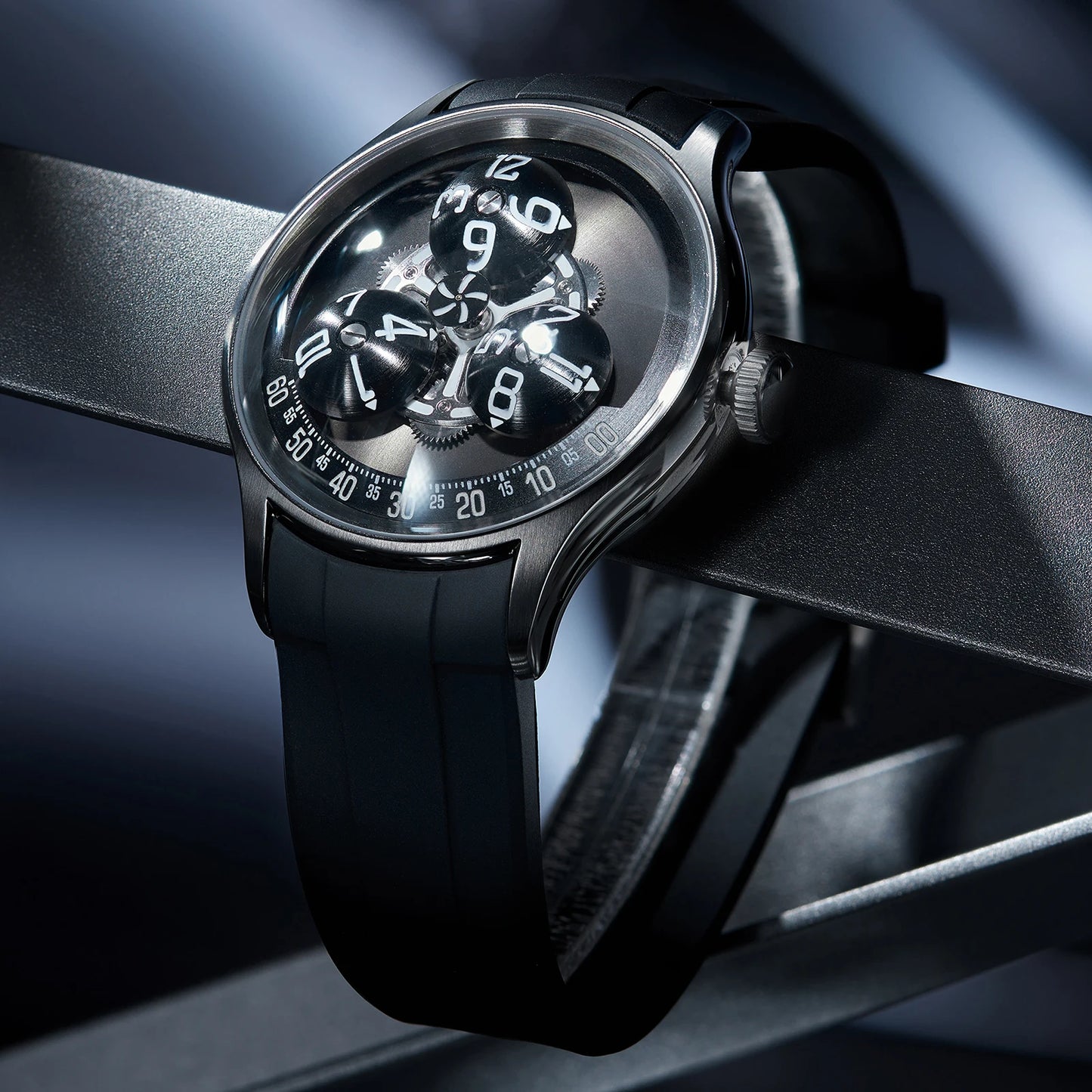 OBLVLO Luxury Design Mens Stak Trek Blue Nightlight Automatic Watches Three Body Theme Waterproof Mechanical Watch BLM-TRISOME