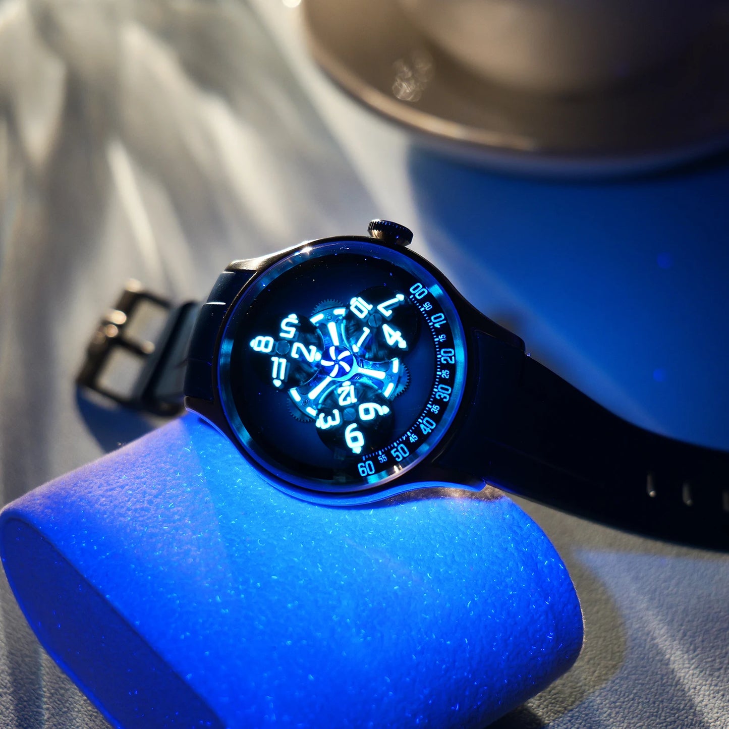 OBLVLO Luxury Design Mens Stak Trek Blue Nightlight Automatic Watches Three Body Theme Waterproof Mechanical Watch BLM-TRISOME