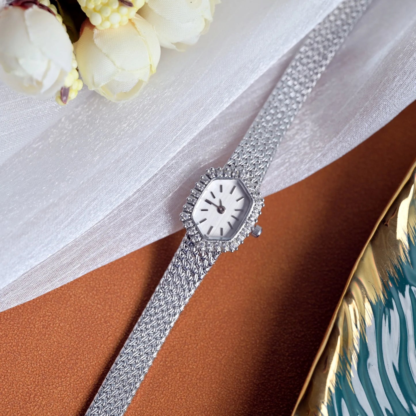 Vintage Small  Dial 2025 Women's Watch Antique Diamond Retro Luxury Elegant  Gifts  Brass Band 18K Gold Plated High Quality