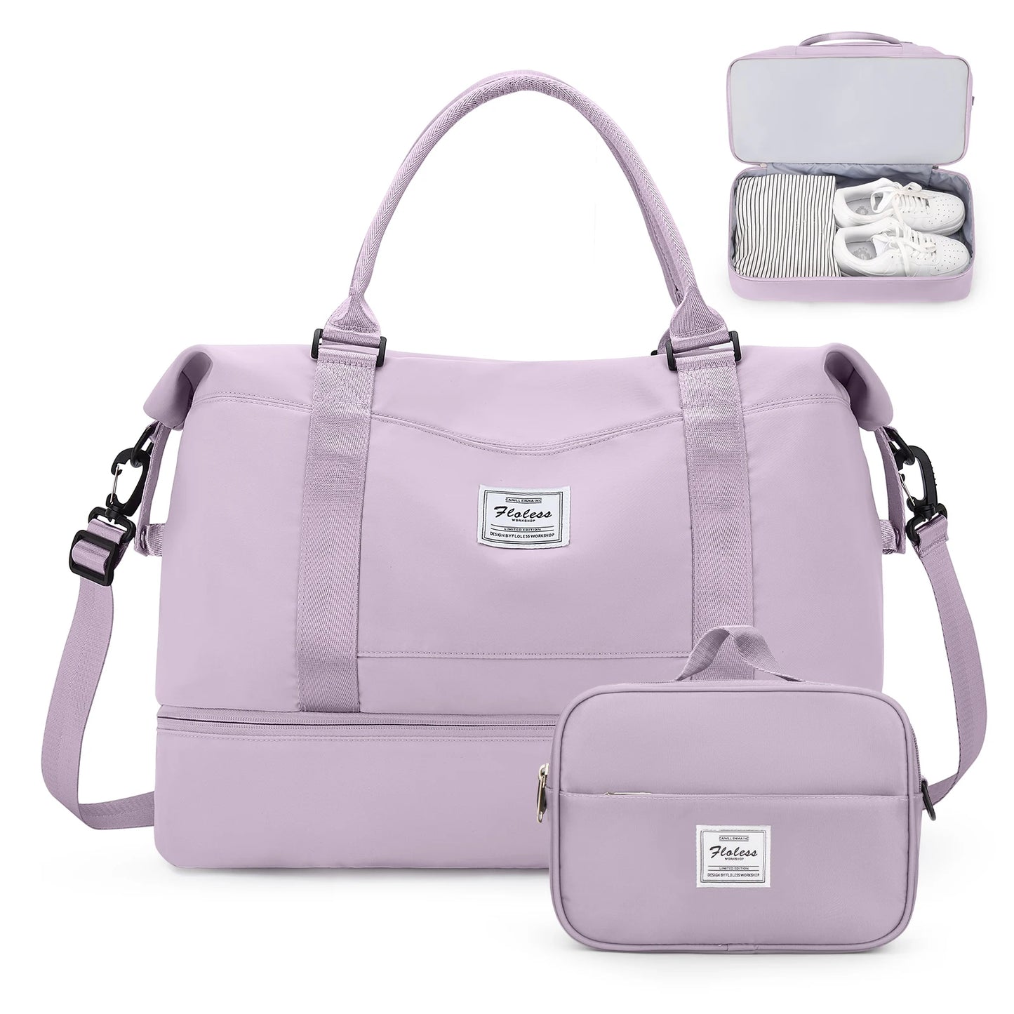 Weekender Bags for Women Personal Item Travel Bag with Shoes Compartment Overnight Travel Duffel Bag with Toiletry Bag Gym Bag