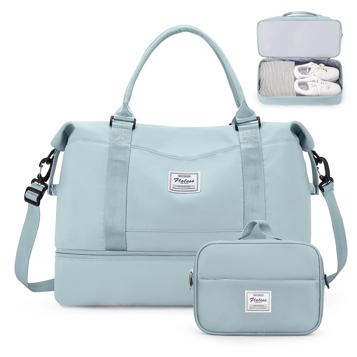 Weekender Bags for Women Personal Item Travel Bag with Shoes Compartment Overnight Travel Duffel Bag with Toiletry Bag Gym Bag