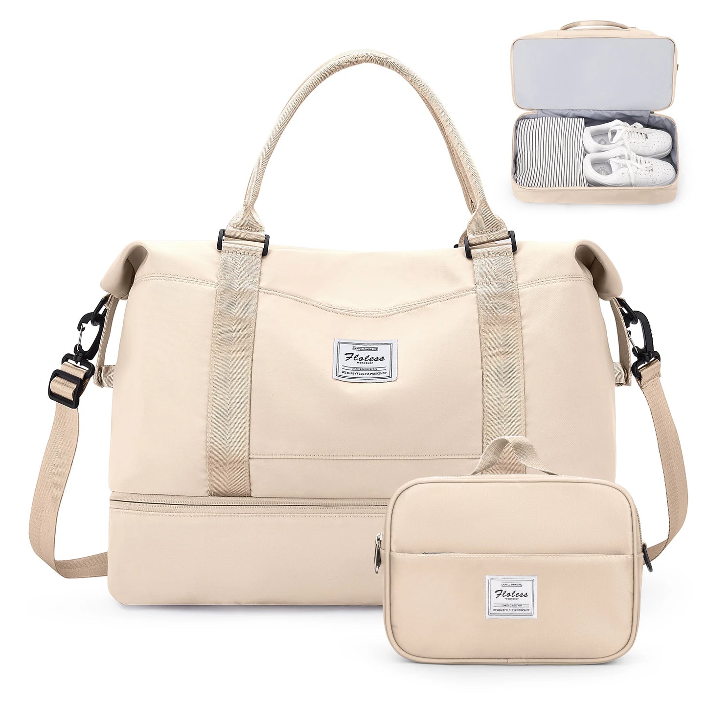 Weekender Bags for Women Personal Item Travel Bag with Shoes Compartment Overnight Travel Duffel Bag with Toiletry Bag Gym Bag